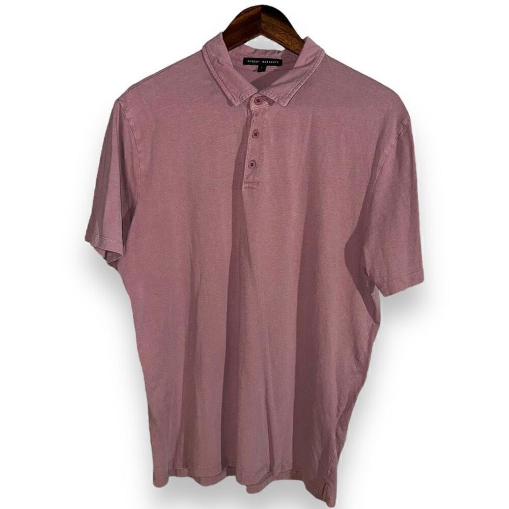 Robert Barakett Essential Pink Garment Dyed Polo Shirt L